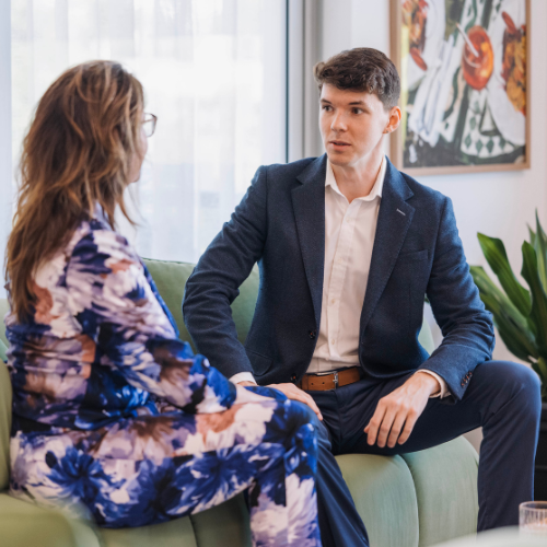 Happy clients meeting with their accountant