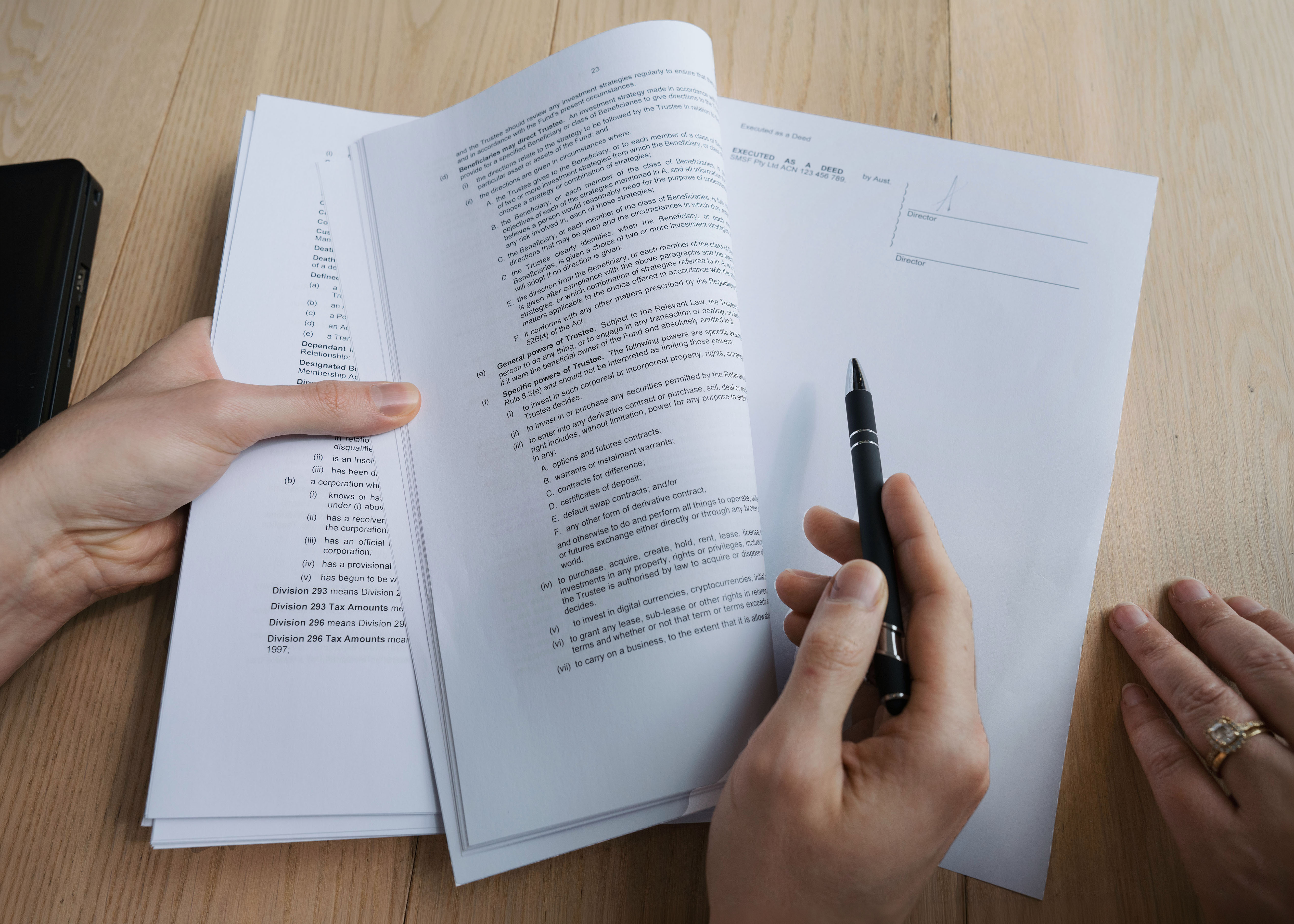 Setting up an SMSF — trust deed signing